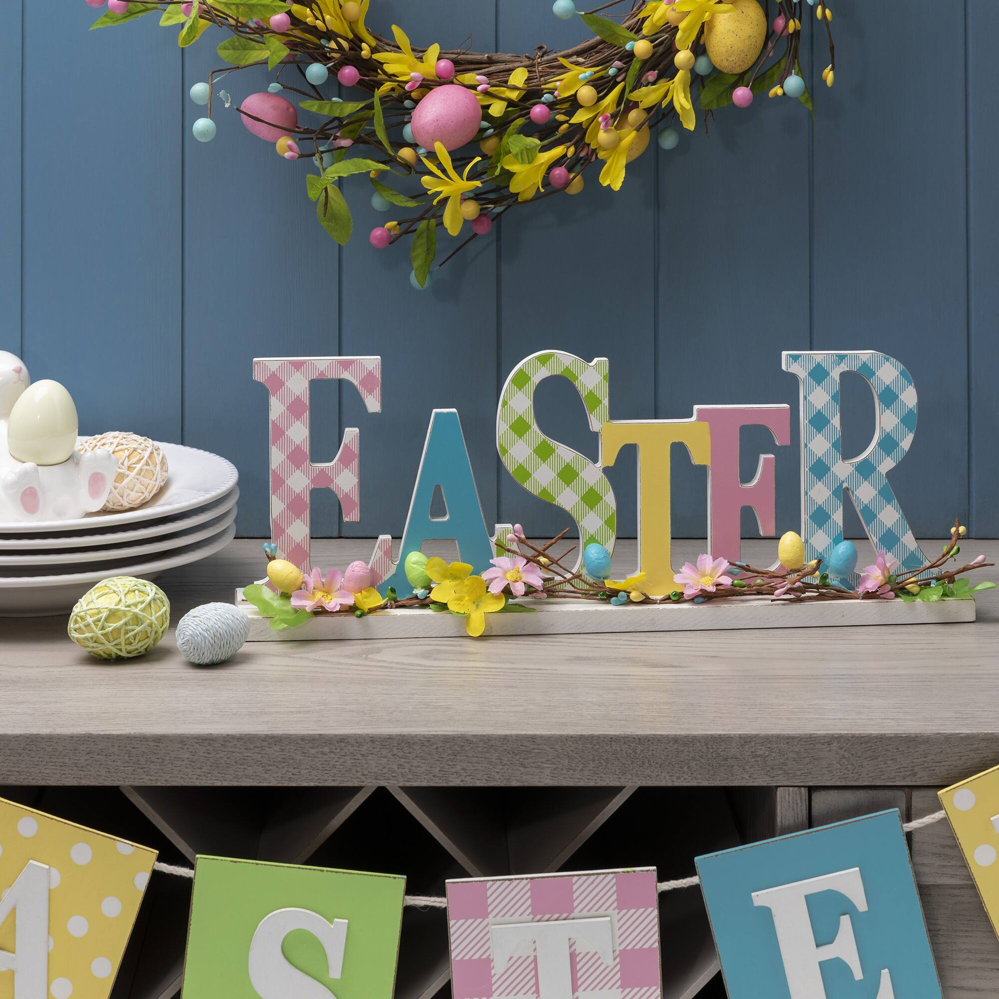 Glitzhome® 16" Wooden Easter Table Décor